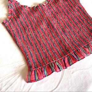 Wild Honey Seersucker Spaghetti Strap Tank CA